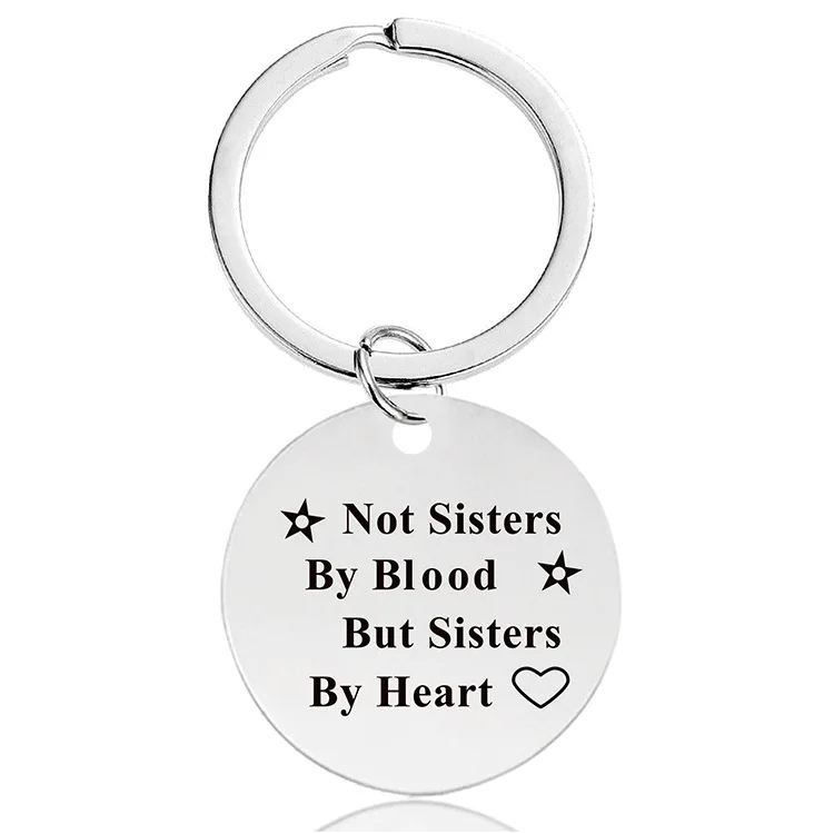 Stainless Steel Key Chain Custom Logo She Believed She Could So She Did Sisters Keep Going Dog Friendship Key chains Key Rings