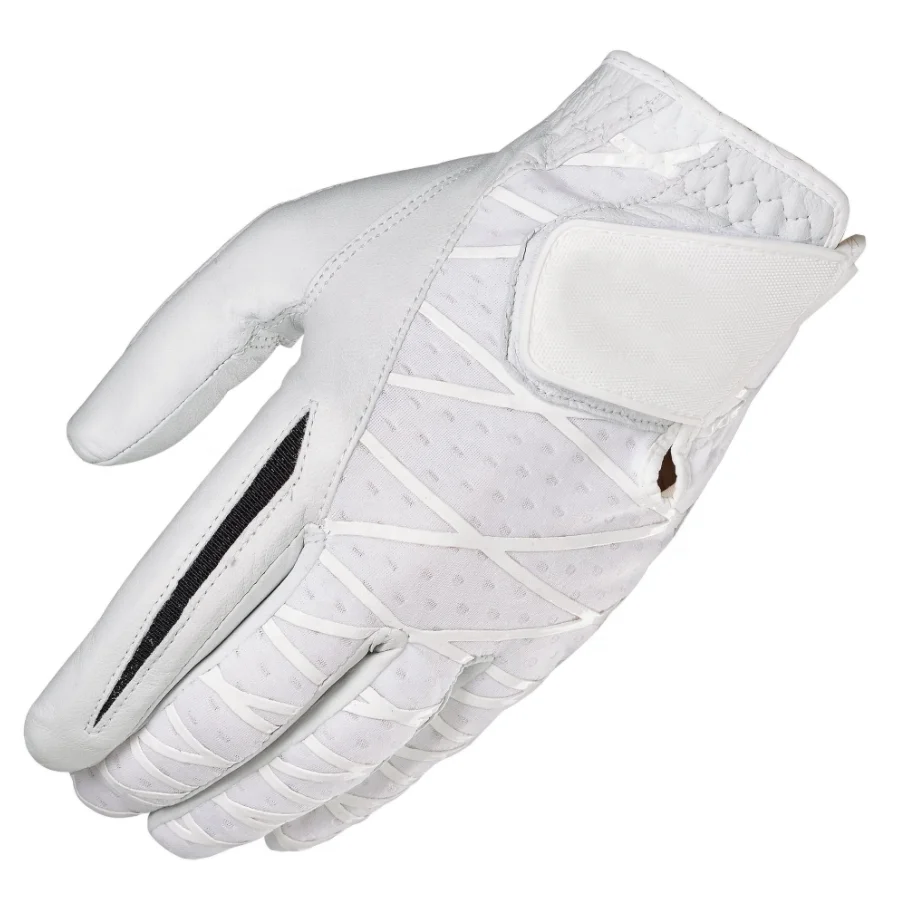 White Premium Genuine Leather Golf Gloves Manufacturers Custom Logo Cabretta Leather Golf Gloves