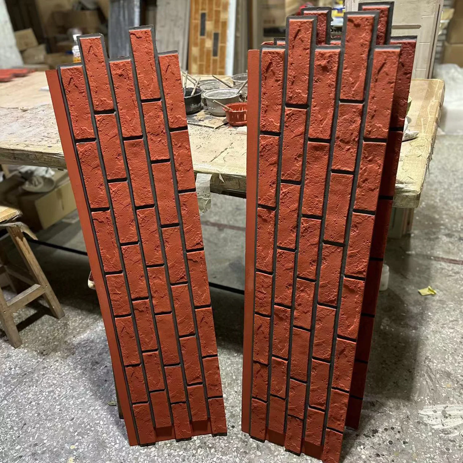 AUUAN 2024 Light weight pu faux stone frp rock veneer panel cultural decoration Simple design Elegant style Waterproof