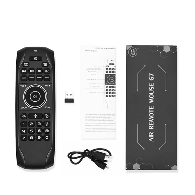 Шэньчжэнь Дак G7V Pro с подсветкой голосового Air Mouse перезаряжаемые 2 4G Беспроводная мини-клавиатура сенсорной панелью мышью пульт дистанционного управления для Android TV Box Mini PC