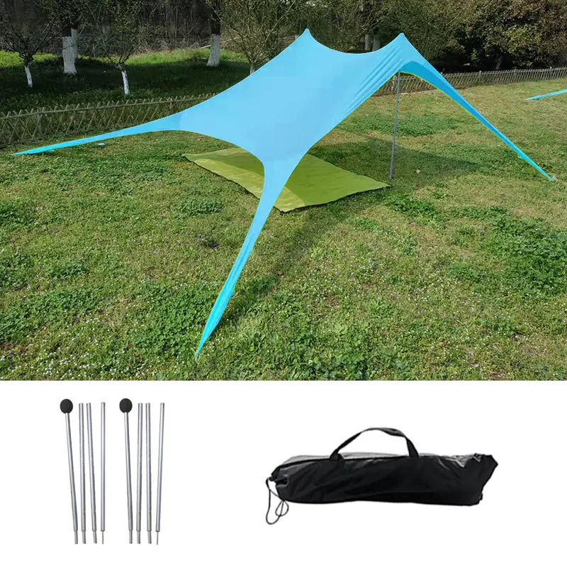 Portable beach canopy for sun protection shading, and cooling shantytown canopy for quick folding tents beach, sun shelter