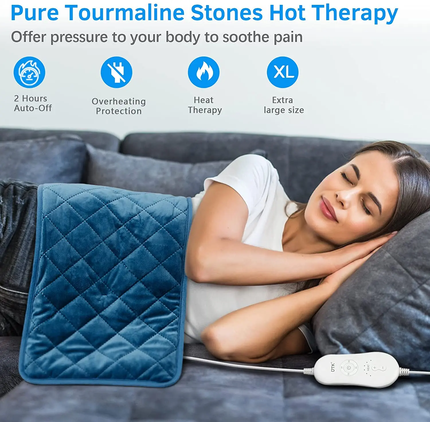 Мягкая Вельветовая электрическая грелка с кристаллами для снятия боли