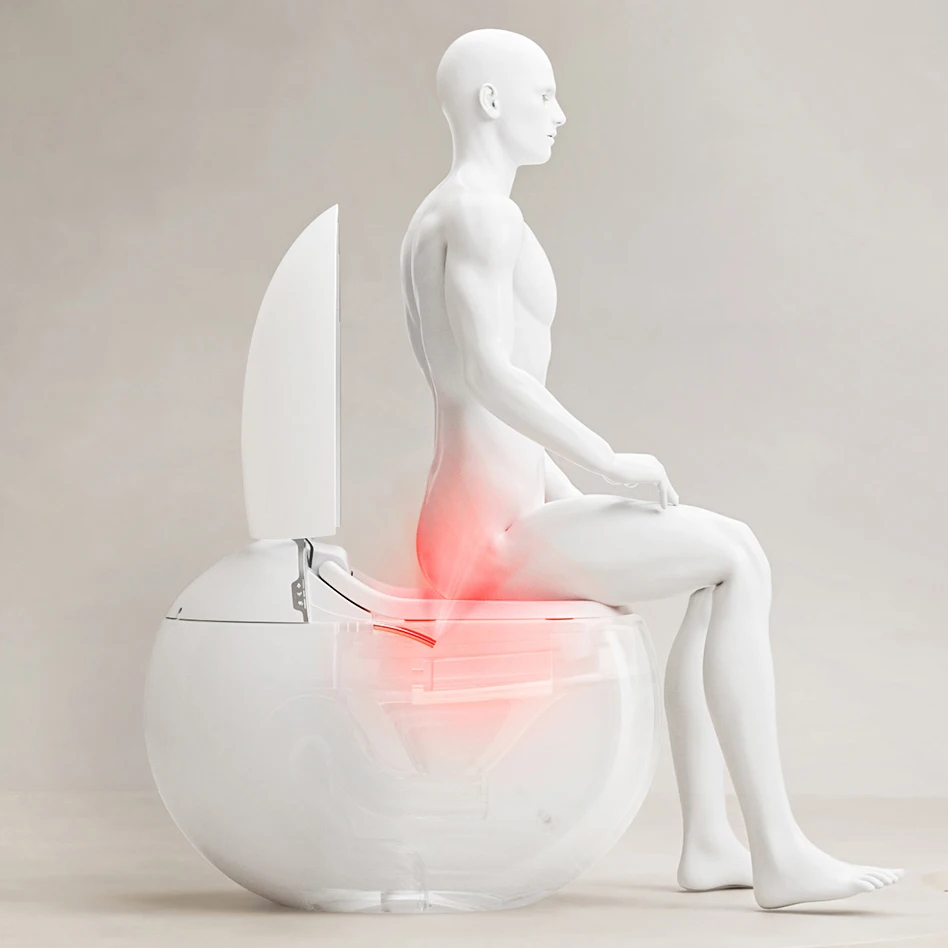 New Design Egg Shape Intelligent Closestool Automatic Operation Flushing Toilet Bowl Bathroom WC Ceramic Smart Toilet