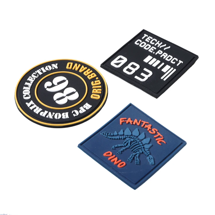 Custom Silicone Rubber PVC Clothing Badge 3D Logo Embossed Printing Garment Accessory Champions League Label Patches