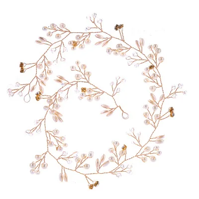 
1M Bride Handmade Crystal Pearl Hair Band Headwear Wedding Dress Accessories Headband Jewelry 