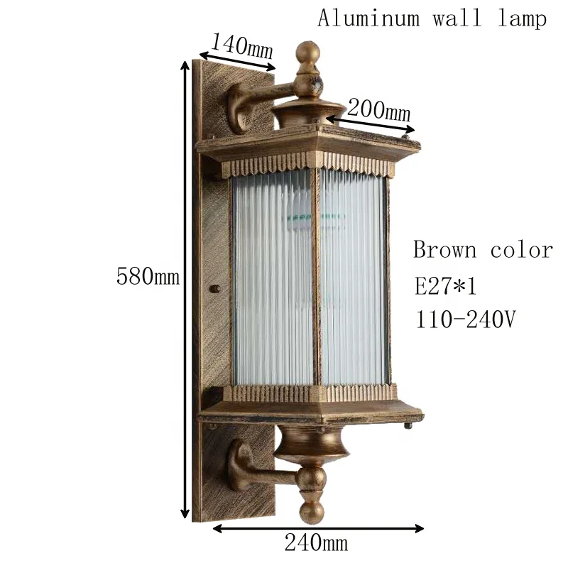 european style aluminum  waterproof outdoor wall lamps