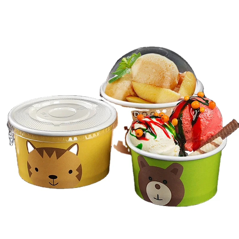 High quality disposable ice cream 3/4/5/8/12/16OZ paper cup beverage ice cream paper bowl