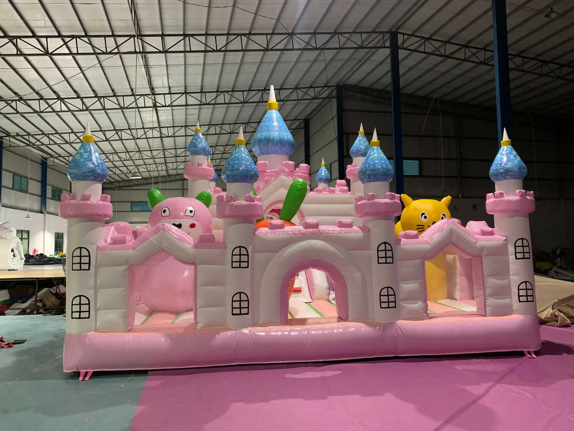 Giant Inflatable Pink Indoor Playground Park For Kids,Cute Funny Inflatable Pink Castle Bounce House Playground Indoor For Girls