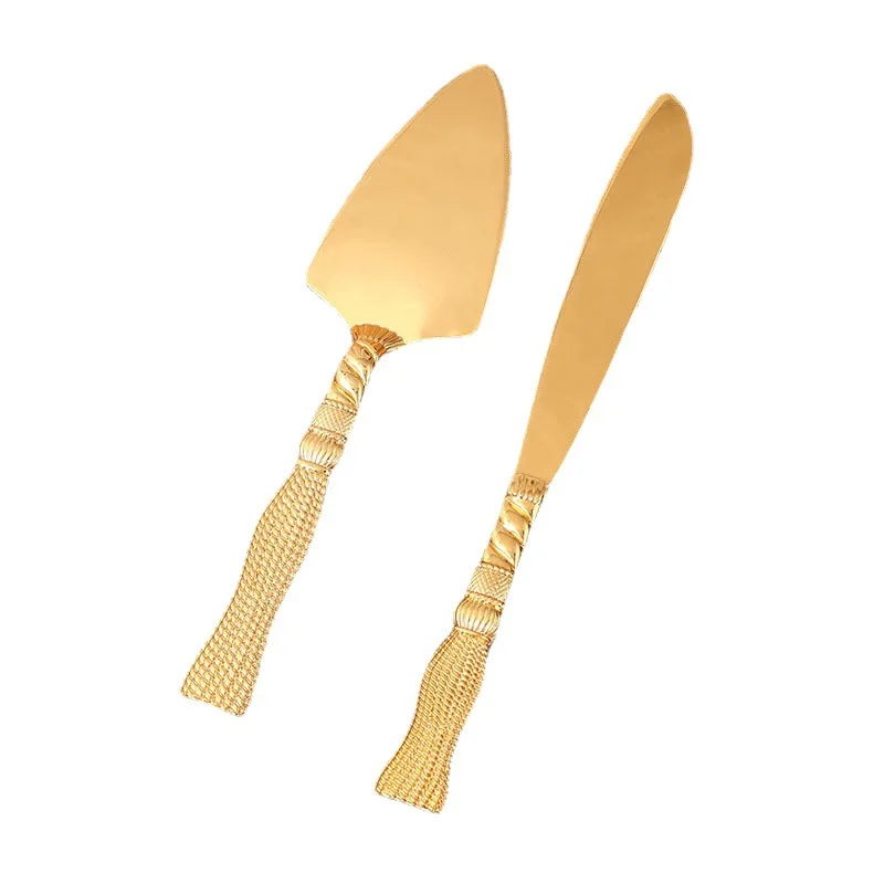 Pie server Gold Zinc alloy Cake knife and server set for Wedding, Birthday, Parties and Events