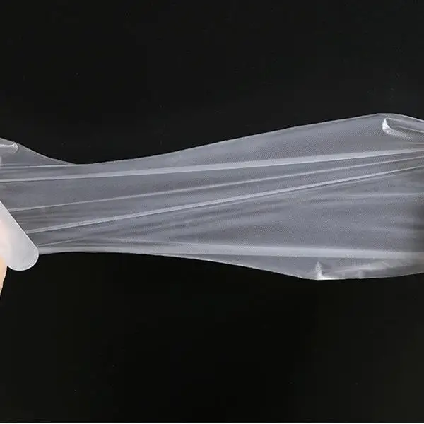 Kitchen CPE Food Grade Long Arm Gloves Extended Disposable Elastic Drawstring Gloves for Household Use