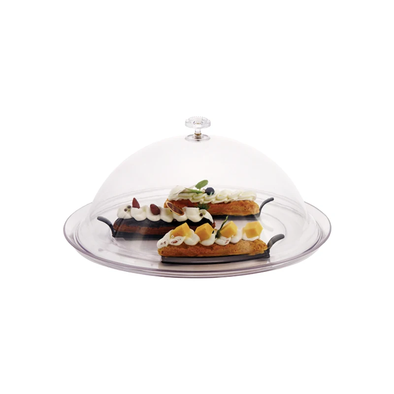 Polycarbonate Round Cake Tray Plastic tray for cake 12 inch Clear Cake Cover and Tray