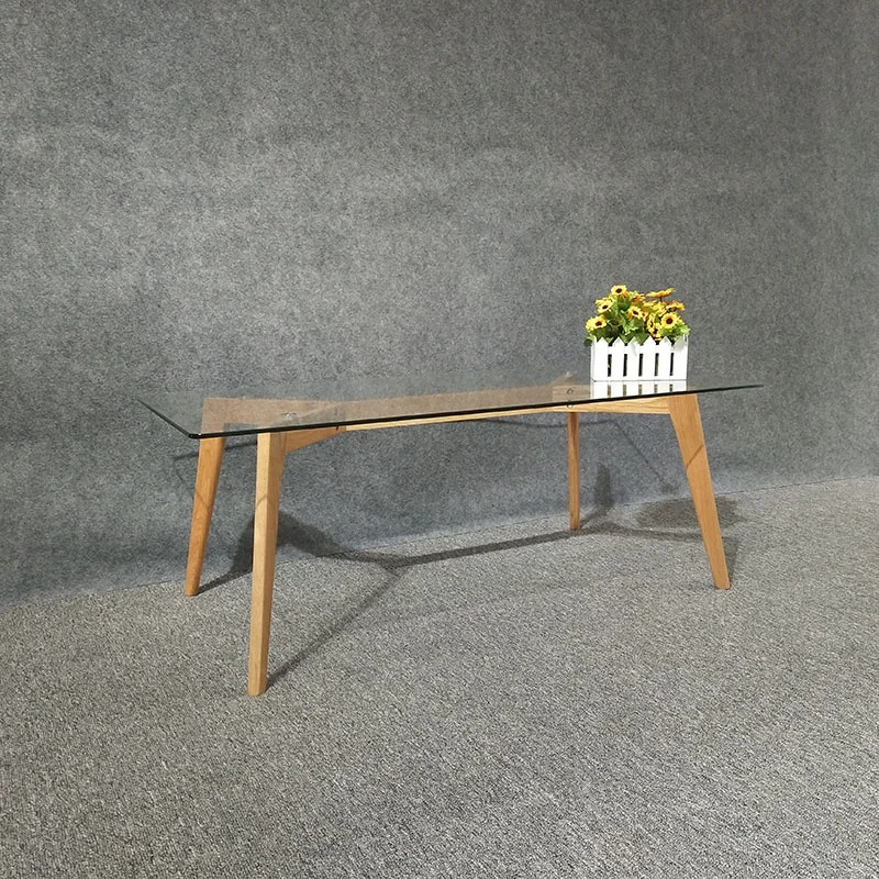Hot Sale Modern Clear Tempered Glass Top Console Side Table Coffee Table for living room