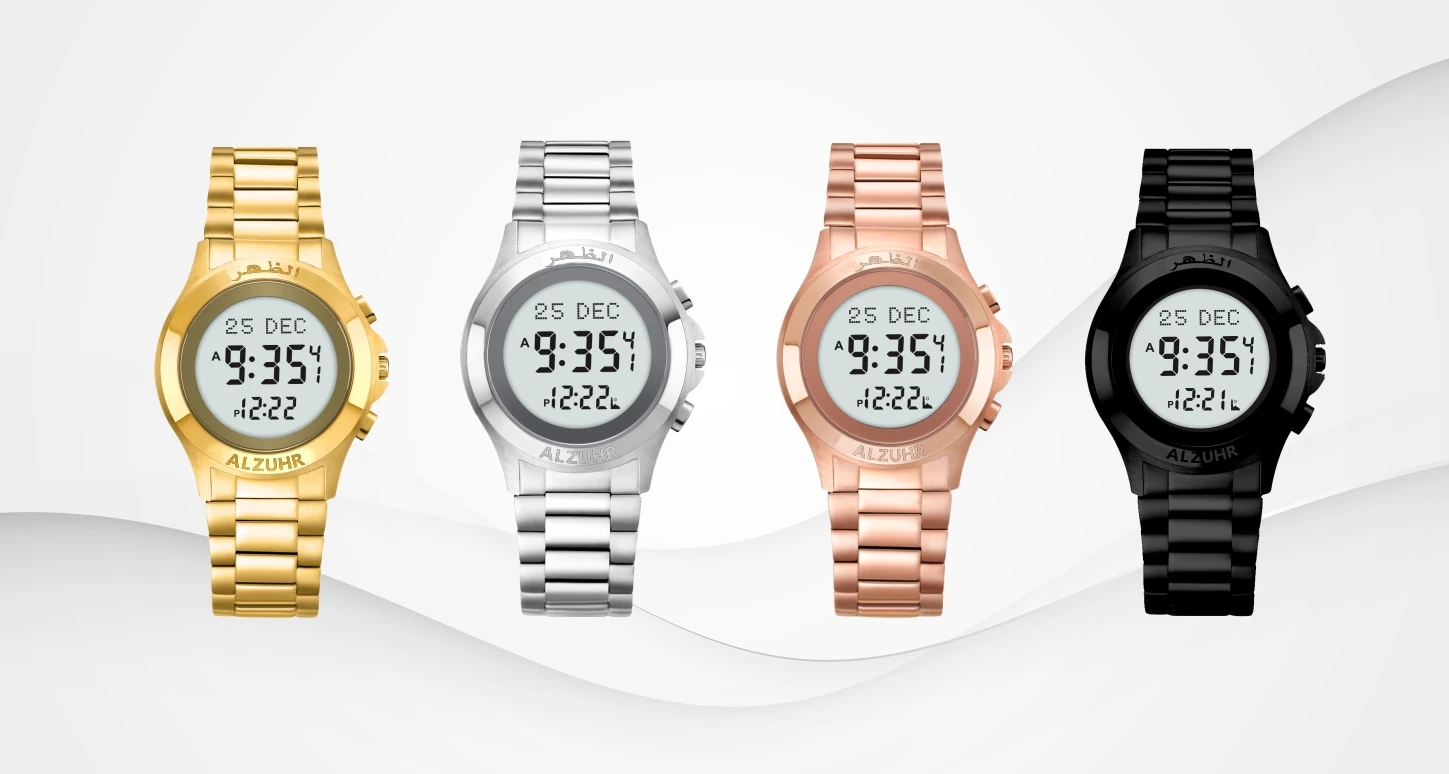 Factory price al fajr prayer watches dual time azan new design waterproof azan lovers watch for men ALZUHR505