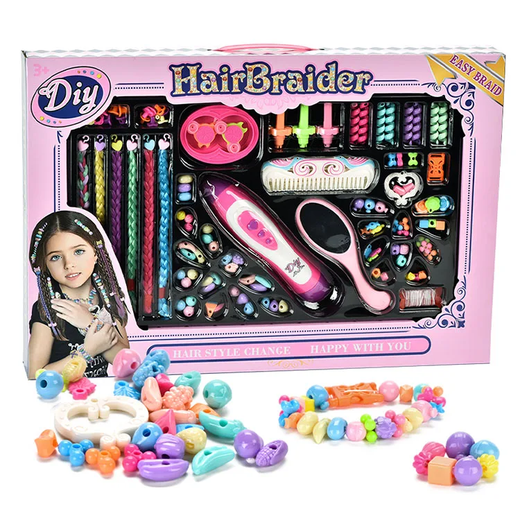 Children Diy Electric Hair Braider Cleverly Make Jewelry Decorate Your Hair Kids Girls Pretend Play Toy