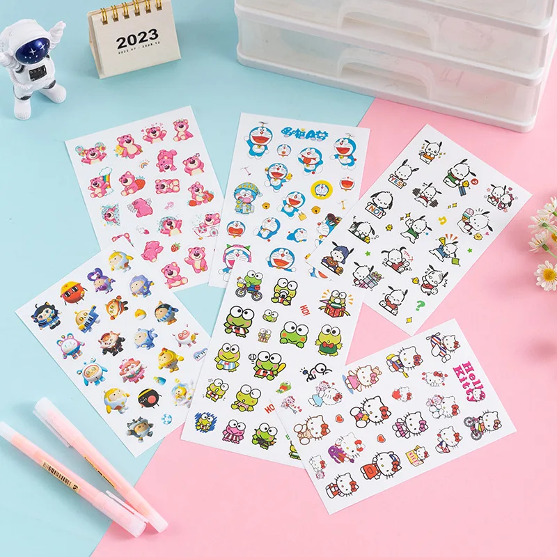 Japanese school supply hello kt Laser sticker Creative tray stick cute kerokero eroppi  accessory 3D sticker cartoon stationer