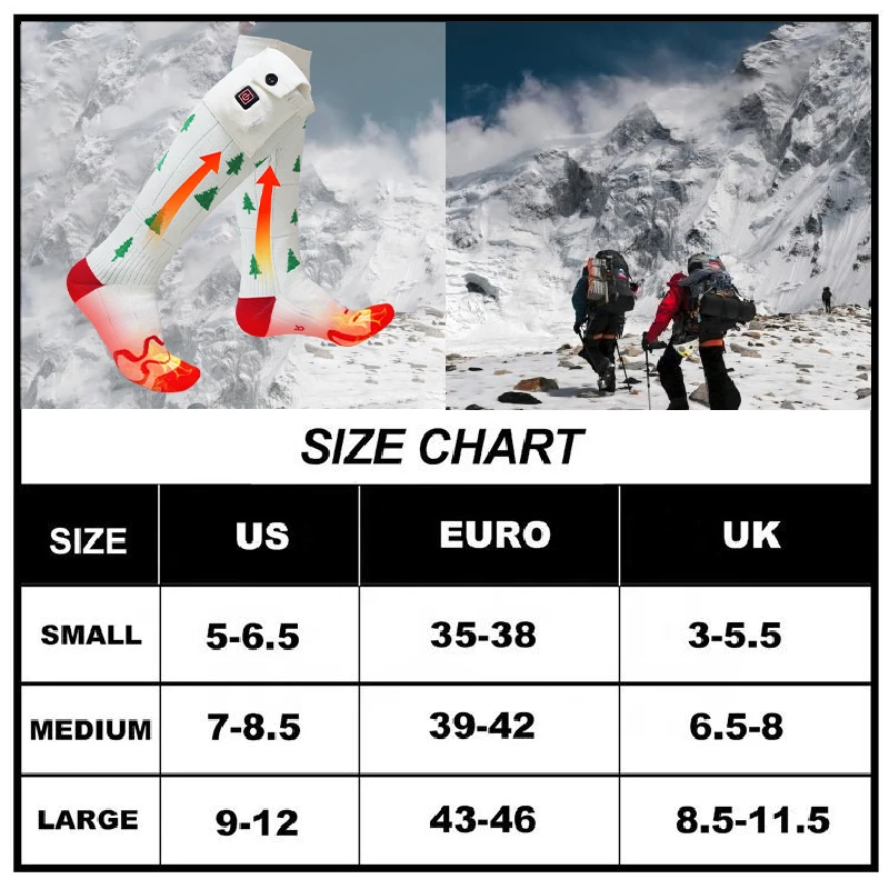 Adult Outdoor Ski Socks APP Controlled with 3 Heat Settings Winter Warm Rechargeable Battery Heated Socks Sports Genre