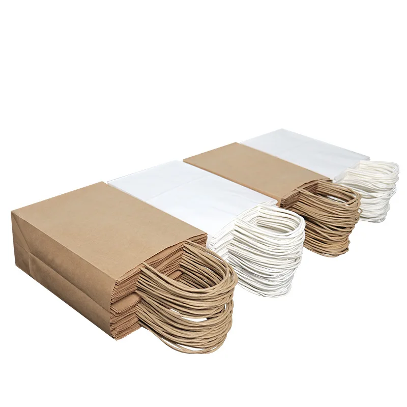 Kraft paper bag portable paper bag drink takeaway bag and multiple use