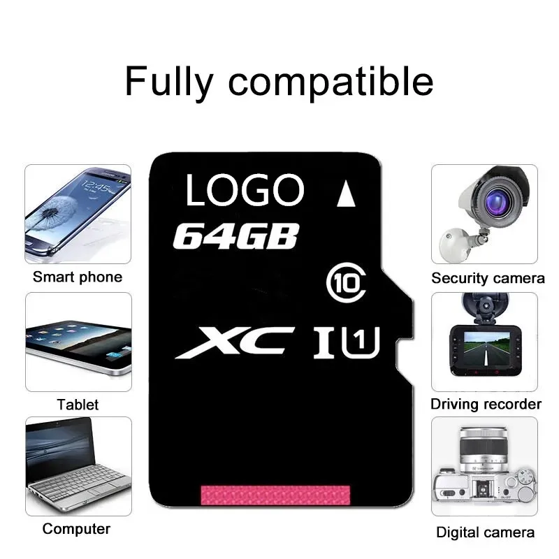 Memory Card 128GB 32GB Micro-SD TF 64GB U1 V10 A1up to 100Mb Reading Speed Class 10 Flash Micro Card for Phone