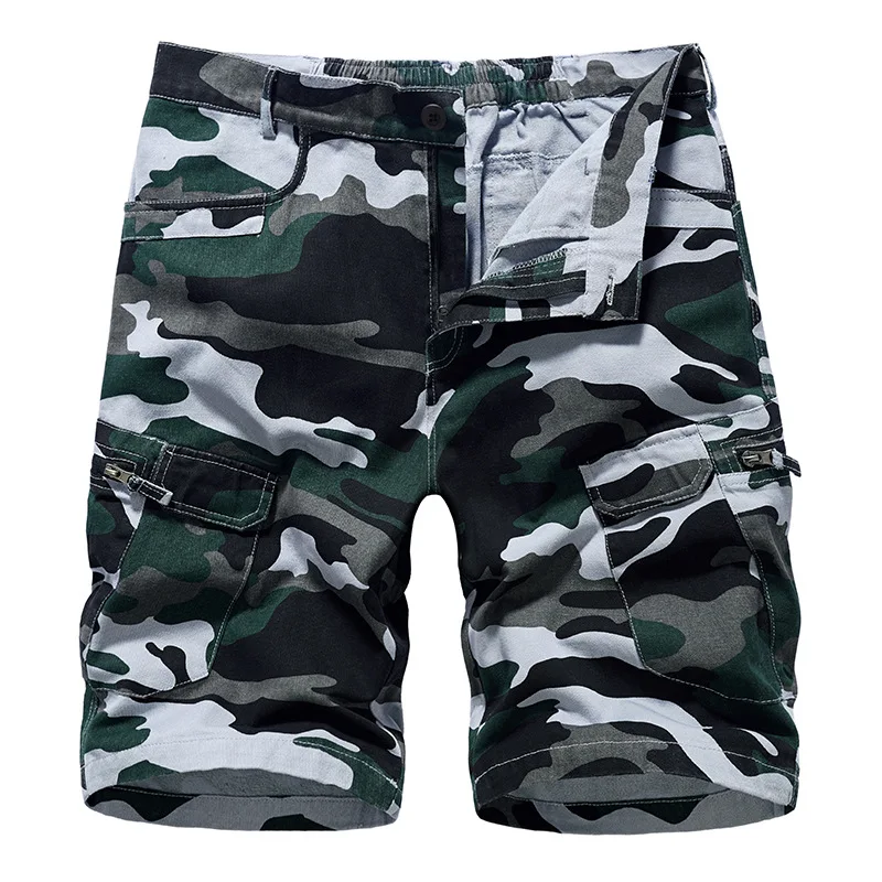 Wholesale High Quality Casual Summer Pocket 100% Cotton Cargo Camo Shorts For Men