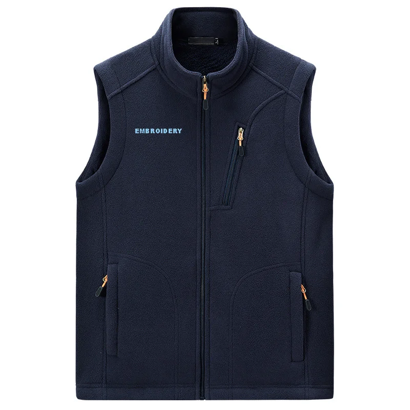 Wholesale Winter Custom Softshell Jacket Polar Fleece Vest Men 100% Polyester Windproof Softshell Vest Men Black Fleece Vest