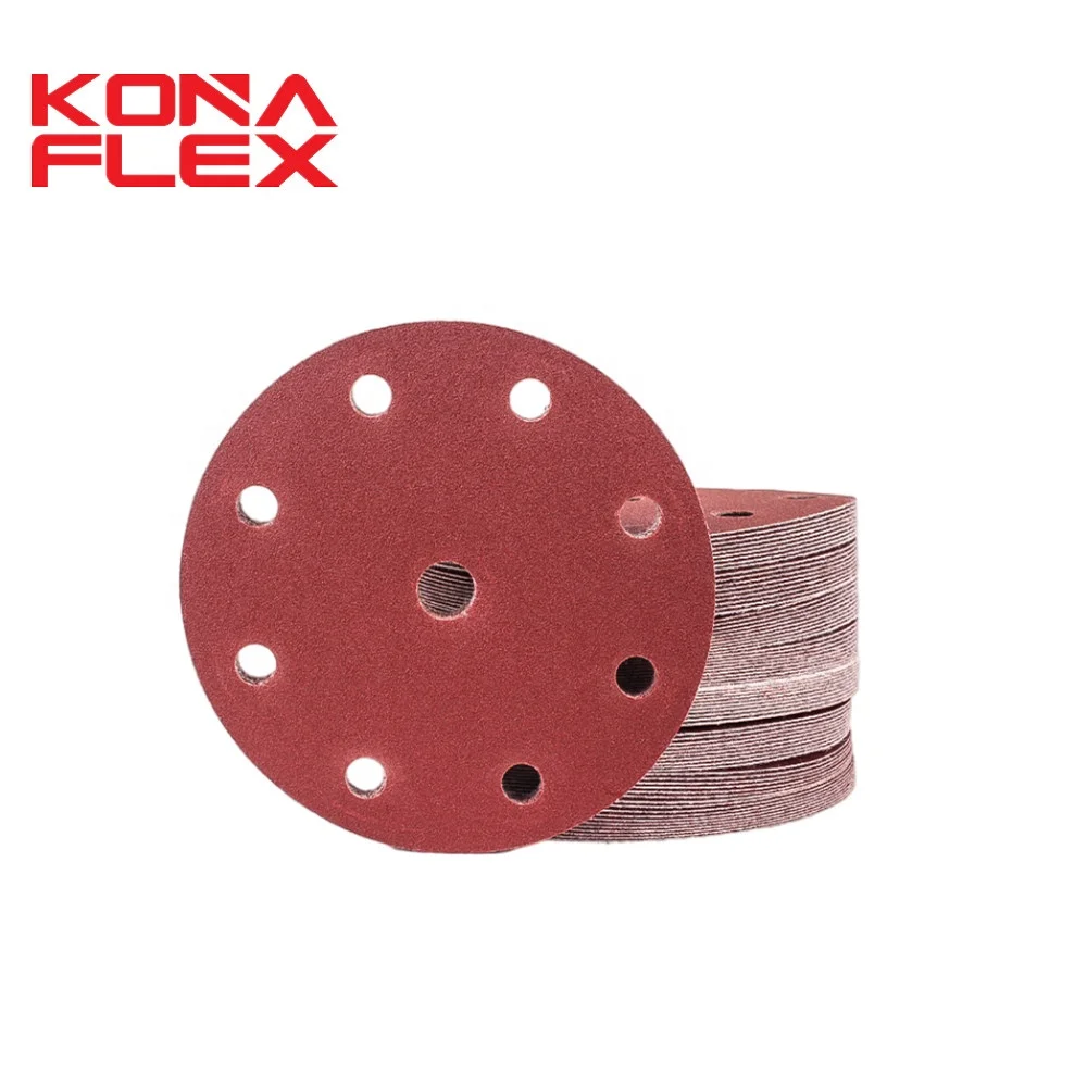 Abrasive Sanding Disc 150mm 6 Inch Red 8+1 Holes Sanding Disc Round Sanding Disc for Polishing