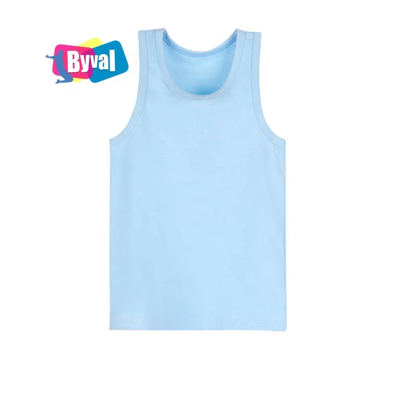 
Byval Boys And Girls Kids Solid Color Fashion Casual Custom Logo Diy Printing Factory Price Wholesales Unisex Children Tank Tops 