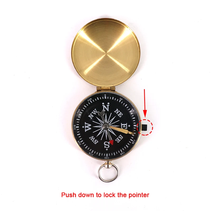 Brujula Compas Portable Metal Waterproof Luminous Compass Flip-Open Pocket Watch Compass for Outdoor Camping Hiking Navigation