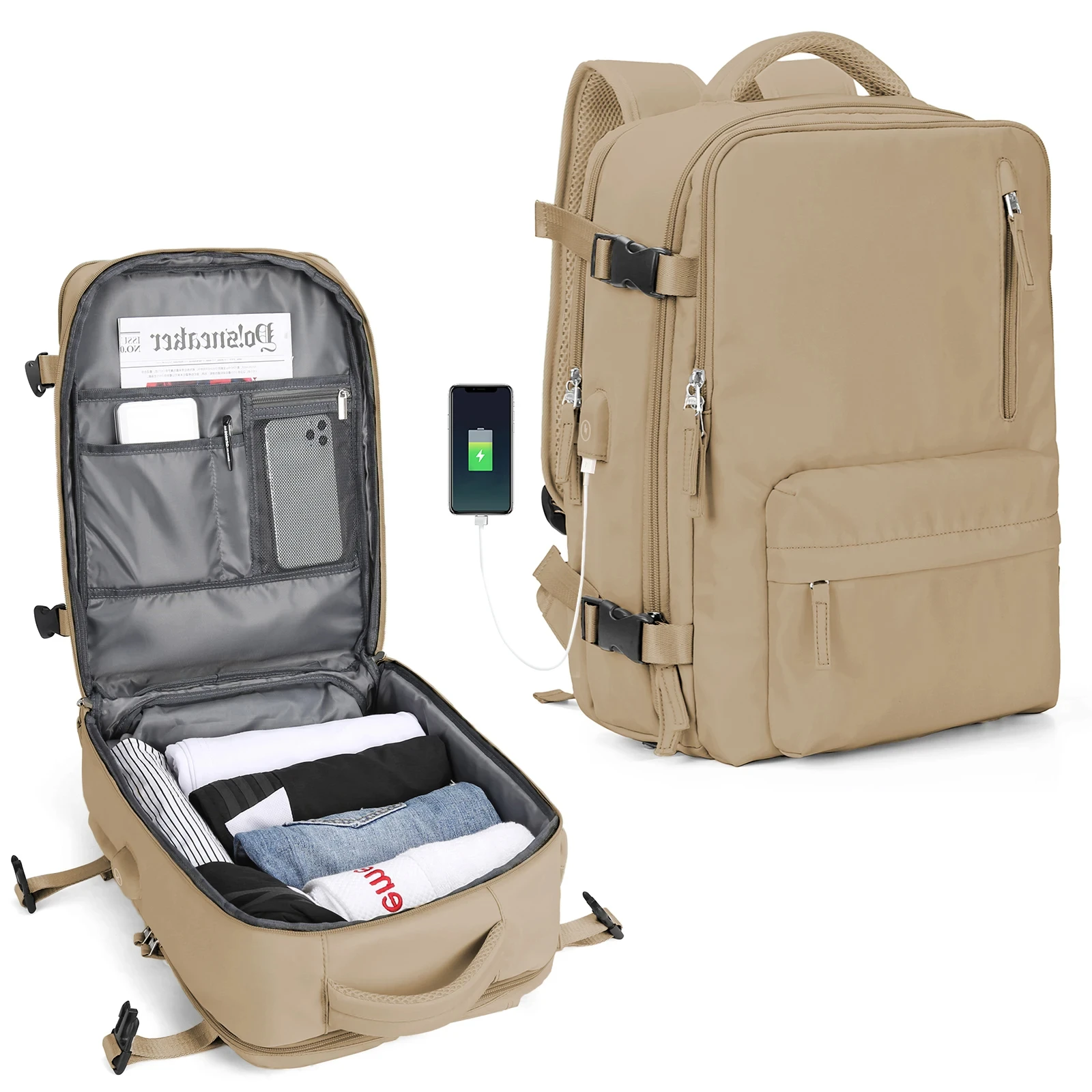 Wholesale Multifunction Factory Custom Big Size travel case Laptop Backpack wet dry zone USB Charging Port shoe  Compartment