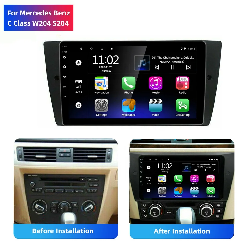 Best sellers 9 Inch android 9.1 Ram 1Gb Rom 16Gb Navigation Car Autoradio Radio for BMW E90 E91 E92 E93