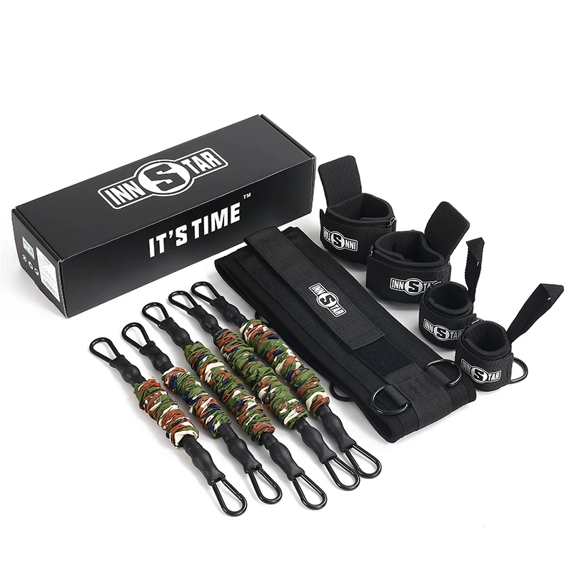 INNSTAR Adjustable Anti-snap Boxing Training Resistance Bands Fitness Exercise Legs Arms Machine