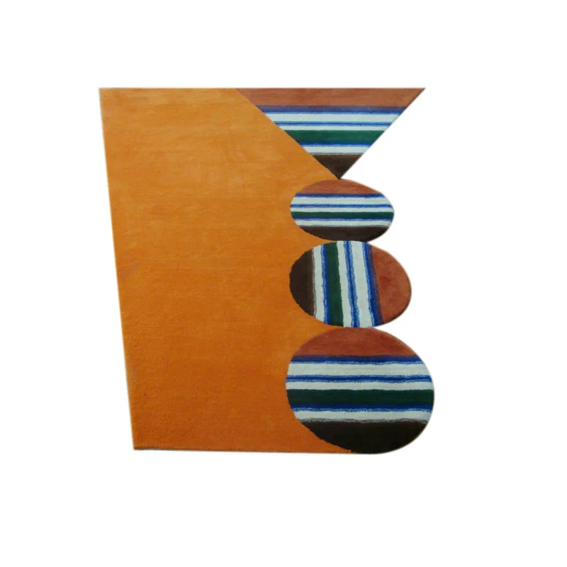 
Customized Irregular Shape Wool Nylon Visecose Bamboo Silk Hand Tufted Carpet 
