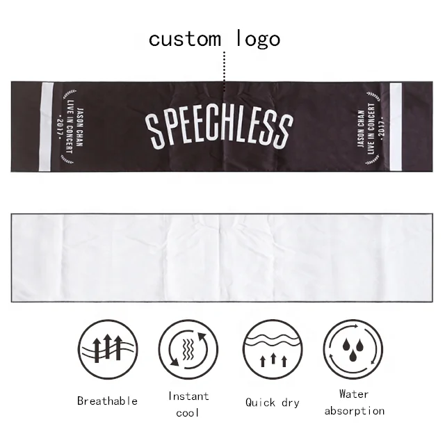 Custom Print microfiber Black Slogan Gym sport towel with logo