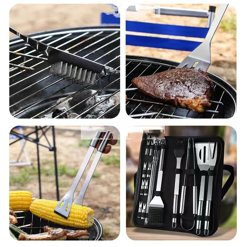 20 Piece Accessory Barbeque Bbq Tool Set Professional Grill The Garden Barbecue Grilling Stainless Steel
