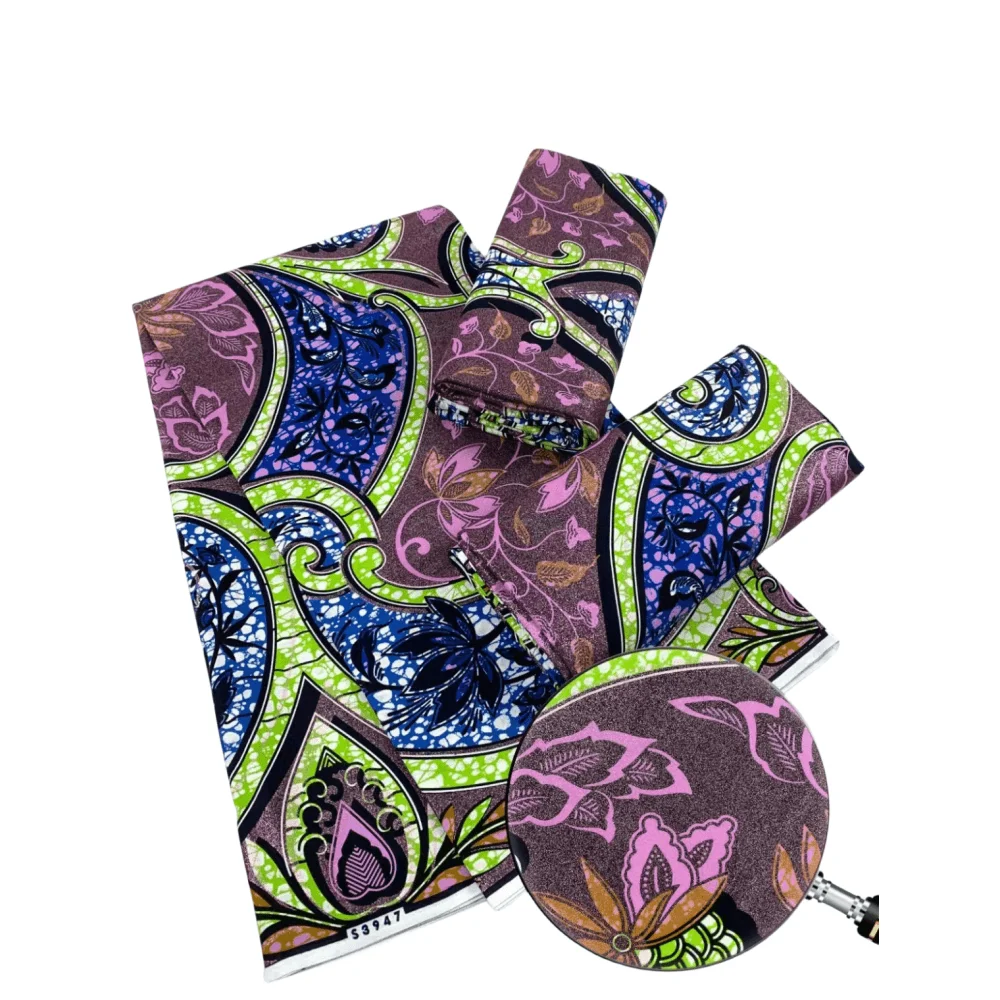 New Arrival 100% Cotton Grand Super Gold Wax  Super Glitter Wax  Print Fabric Ankara