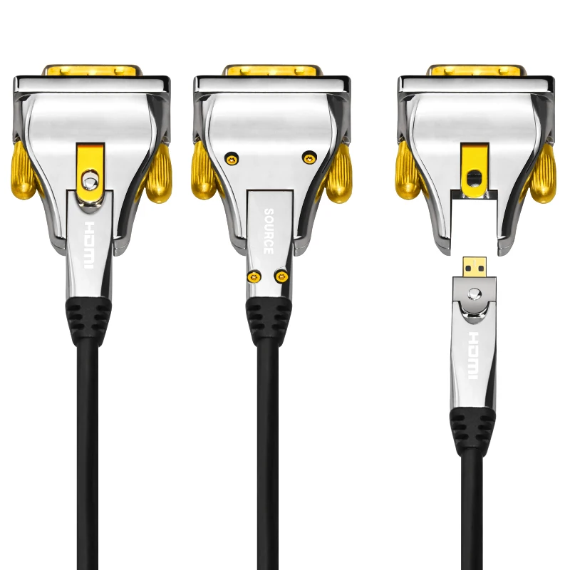AOC micro HDMI to DVI adapter fiber cable installation into tube for home theatre