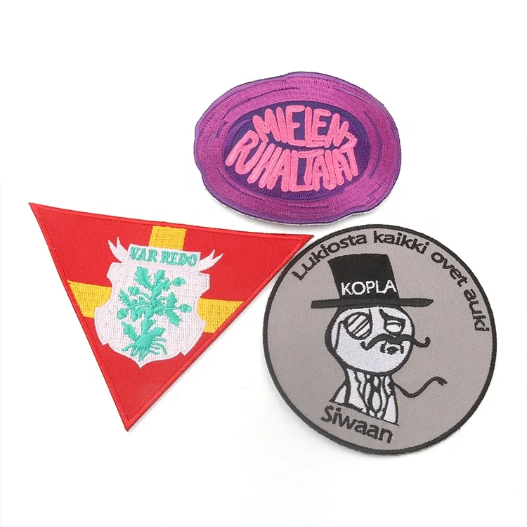 Free Label Designs Iron on Sticker Backing Personalized Custom OEM Logo Machine Embroidery Patches for Sweaters