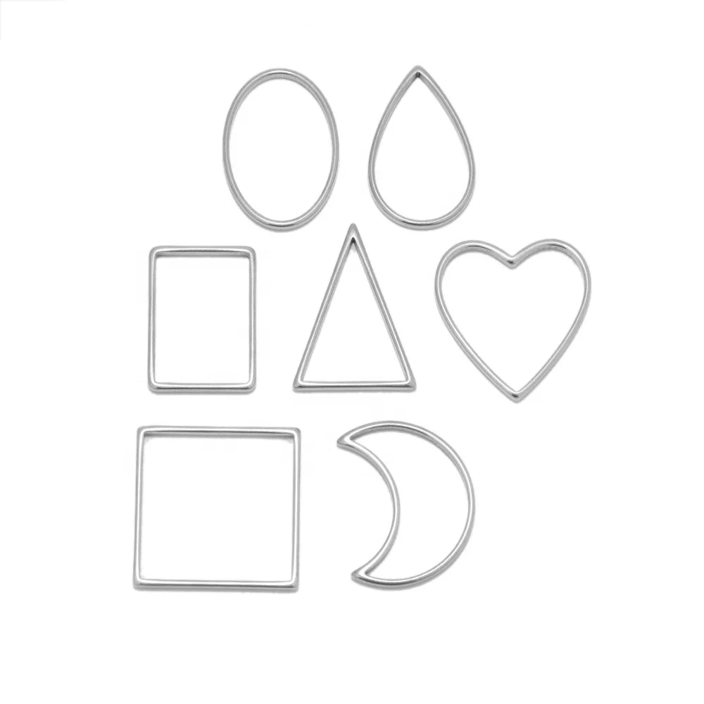 5pcs Fashion Stainless Steel Rectangle Drop-Shaped Oval Connectors for Necklace Findings Earrings Materials Wholesale