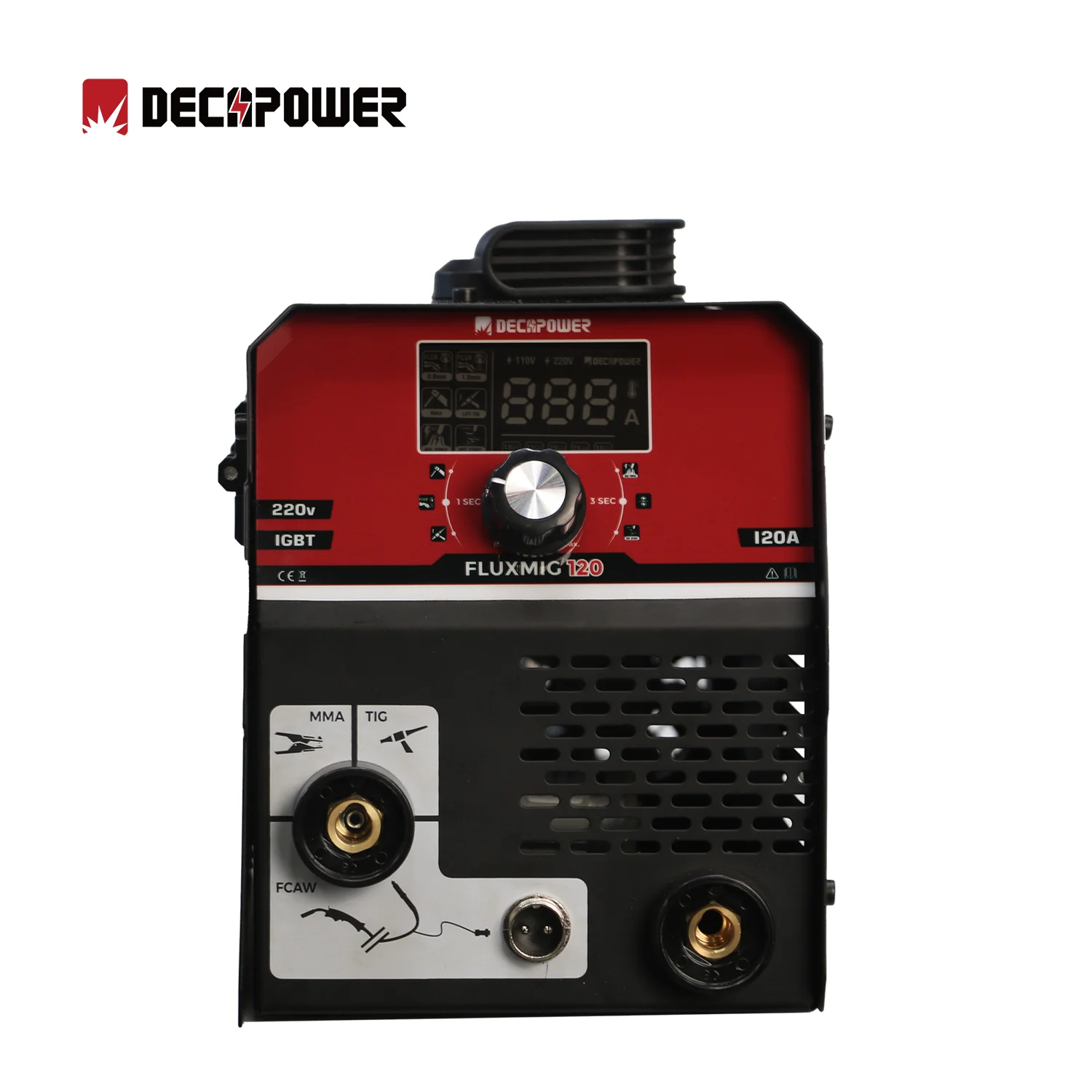 Decapower mig welder flux mig 120A  220V inverter gasless 3 in 1 lift tig mma arc welding machine