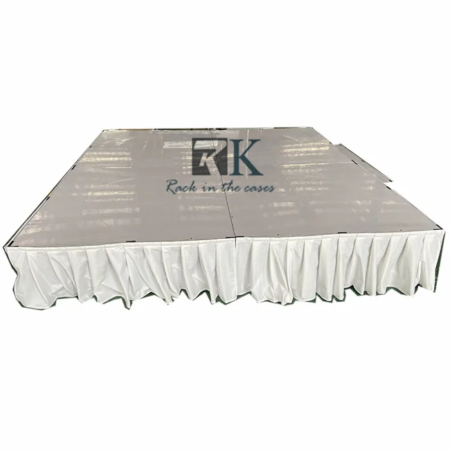 white wedding stage 4ft*4ft Customized Easy install light weight Smart stage with white skirt