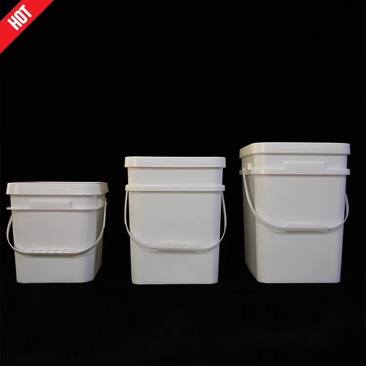 Factory directly sale 2L/4L/5L/8L/10L15L/20L/25L square plastic food buckets with lids
