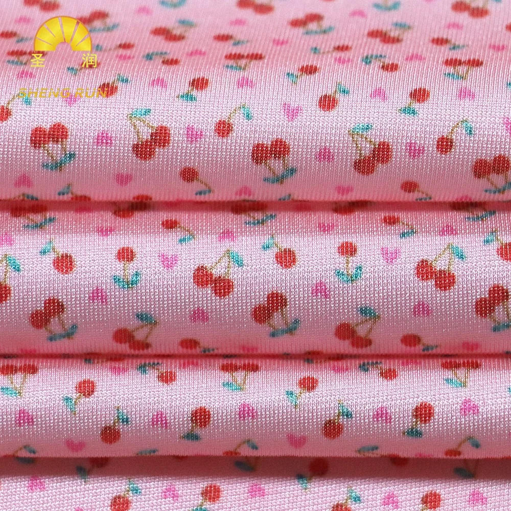 New Product Digital Custom Printing 100% Polyester Soft Small Cherry Printing 50D Oxford Fabric