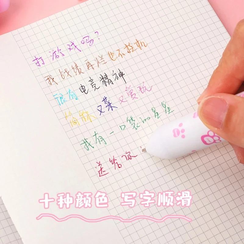 Kawaii Cute Animal Cartoon Ballpoint Pens 35 Colors School Office Supply Stationery 10 Multicolored Pens Colorful Refill