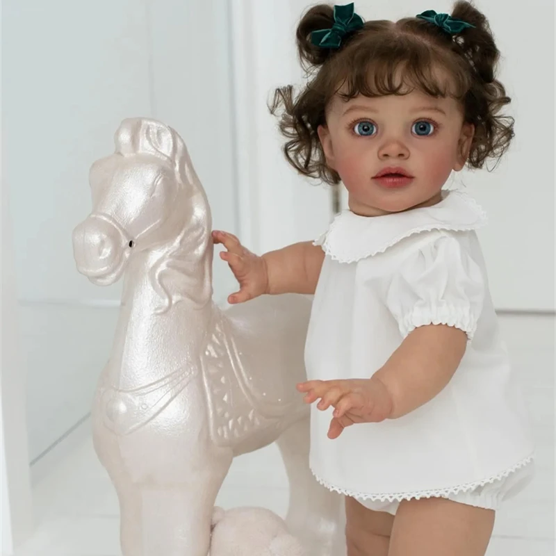 NPK 26Inches Already Painted Finished Doll Popular Lifelike Soft Touch 3D Skin Art Doll Huge Baby Size Reborn Toddler Doll