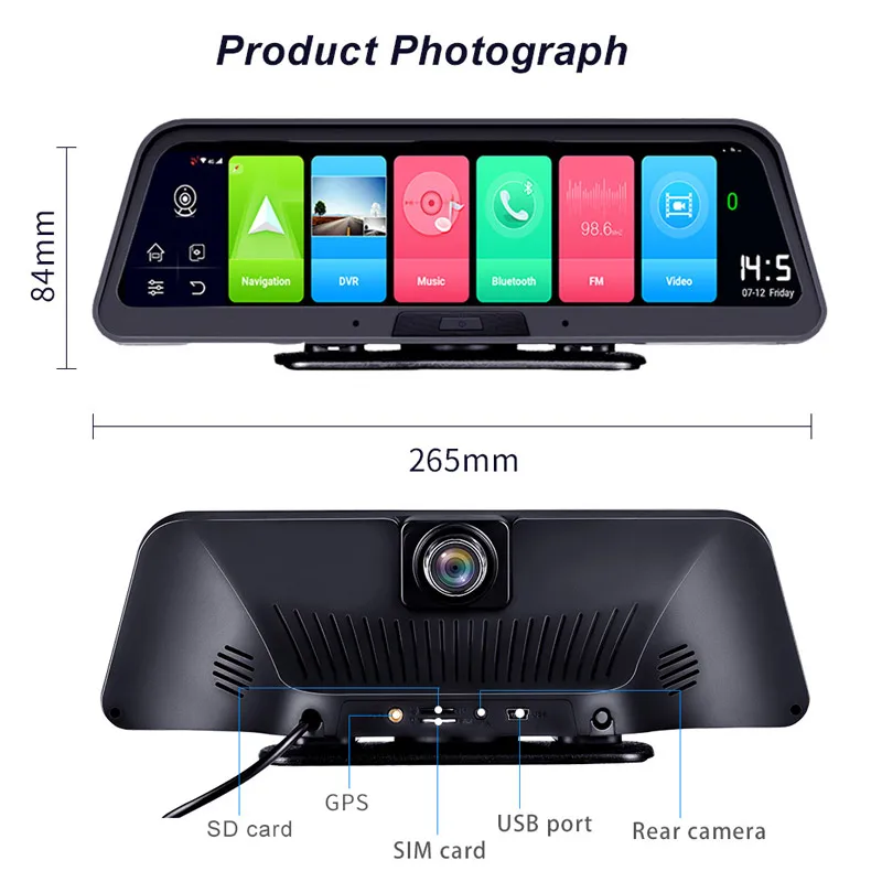 FHD 1080P Dual Lens 4G Android 8.1 ADAS Auto Video Recorder GPS Navigation Night Vision Car DVR Camera Parking Surveillance