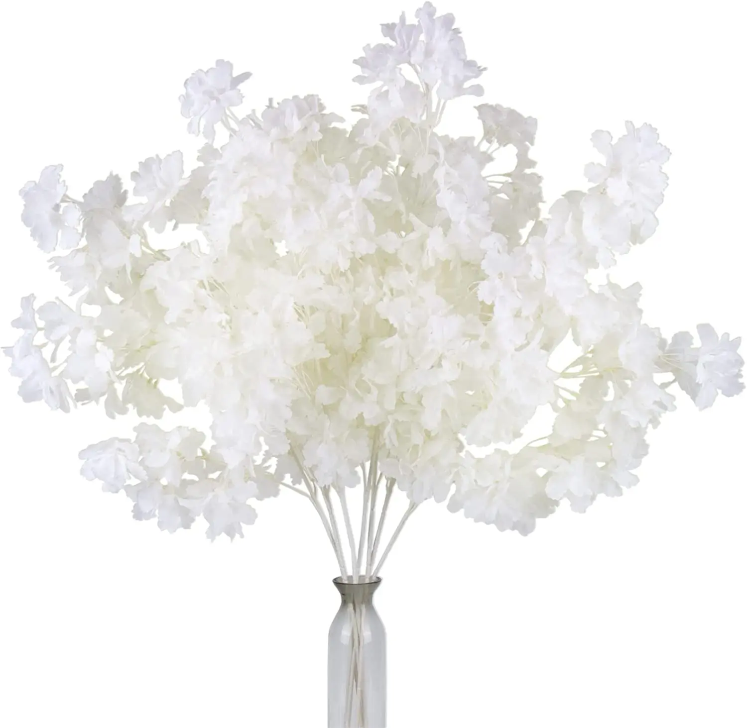 35 Inch Faux Cherry Blossom Flowers for Tall Floor Vase Used as Wedding Home Decoration, Fake White Flowers for Dinner Table