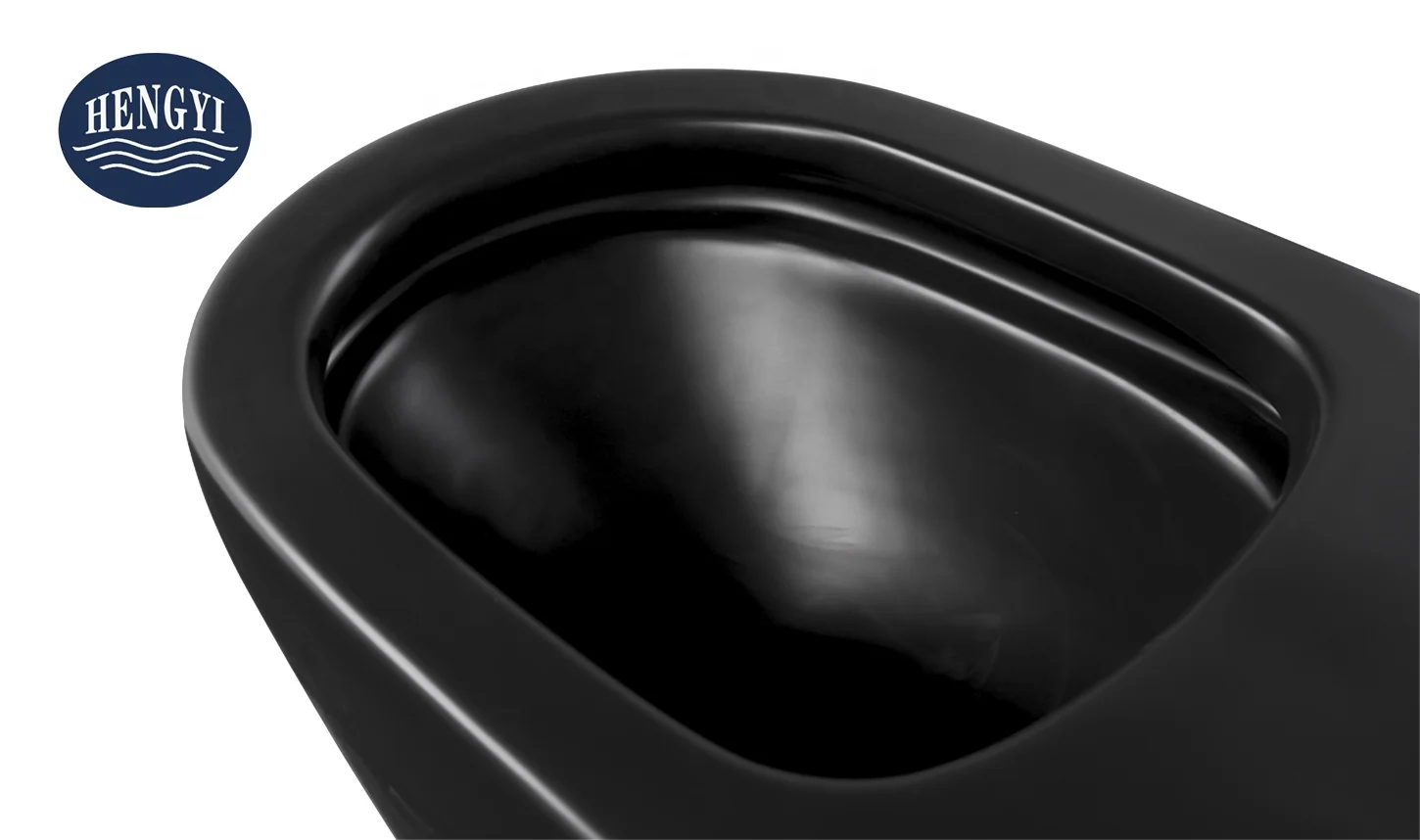 HY-3380MB Matte Black Toilets Concealed Tank Floor Mounted Water Closet Sanitary Ware Wall Hung One Piece Toilet