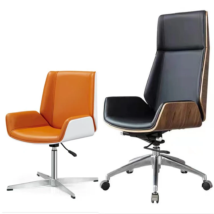 Executive Leather Wooden Office Chairs Manager Office Chair High back Leather Office Chair