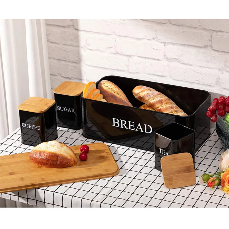 Classic design Bread Box & Kitchen Canister, Space-Saving Bread Box for Kitchen Counter top