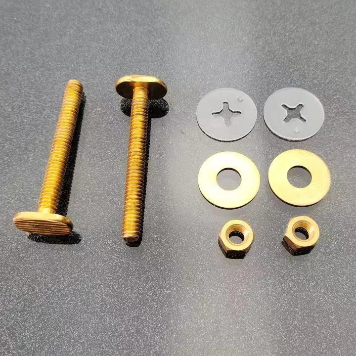 Toilet closet kit bolt toilet floor brass bolt with washer toilet tank bolt nut