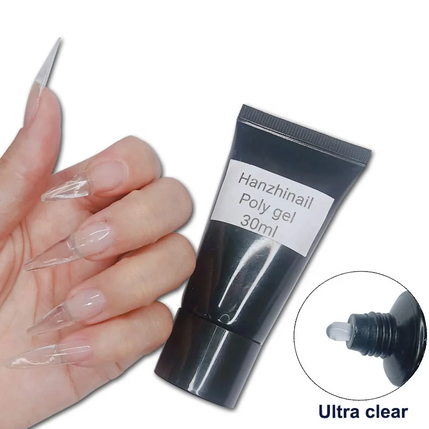 HZ poly color uv gel glitter led/uv nail extension poly soak off gel 10 color private labeling jelly extension led gel